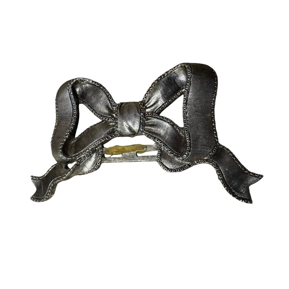 Metzke Pewter Signed 1989 Bow Wall Decor Hanging Design Rare Vintage